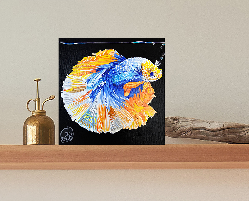 Betta Fish acrylic painting