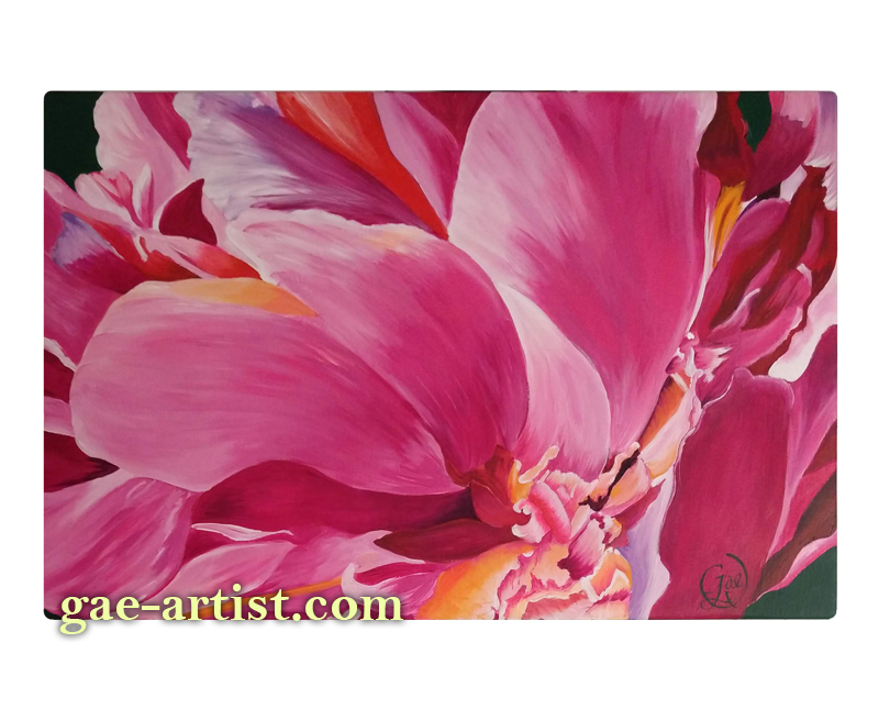 Peony acrylic painting