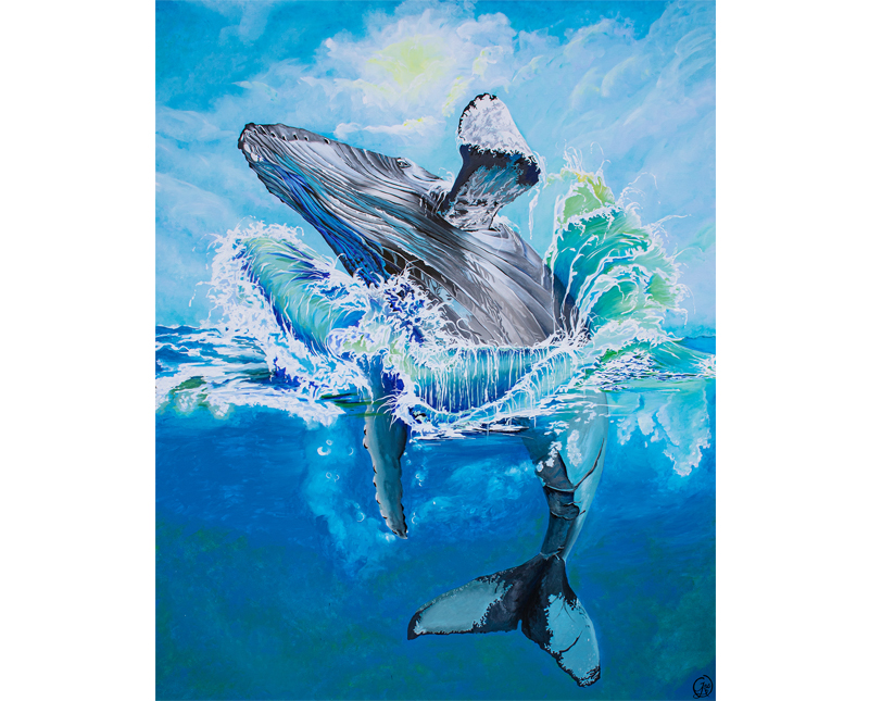 Whale acrylic painting