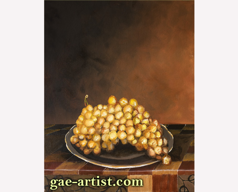 Oil painting of grapes