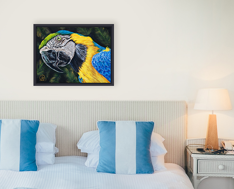Blue Macaw acrylic painting